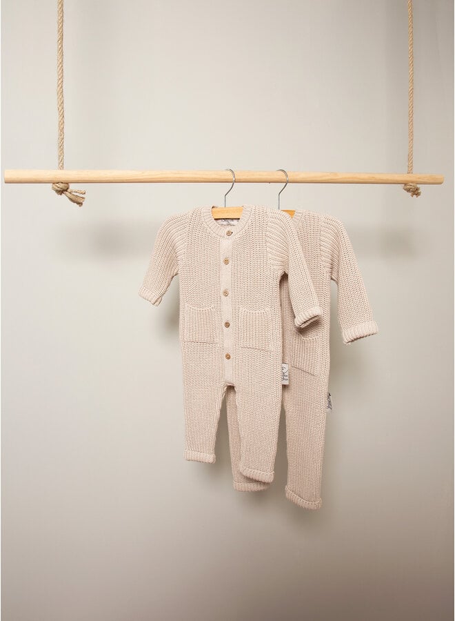 Boxanzug 62/68 Soft sand knitted