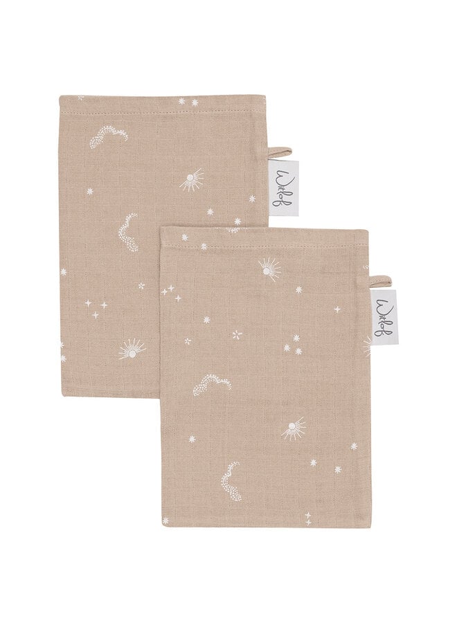 Witlof for Kids muslin wash mitt 2pcs Galaxy Dreams
