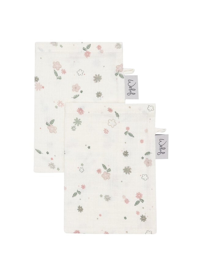 Muslin waschhandschuhe 2-er pack Vintage Flowers