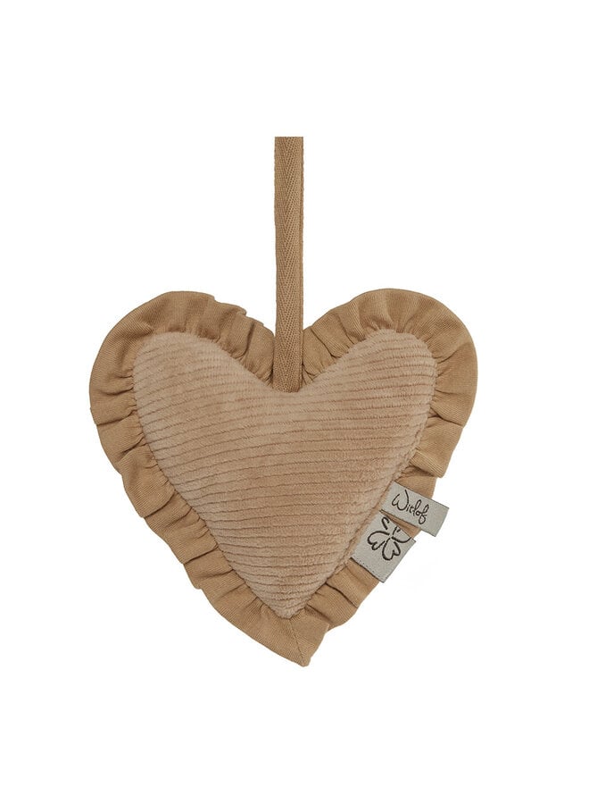 Speen-knuffeldoekje hart Urban Taupe velvet rib