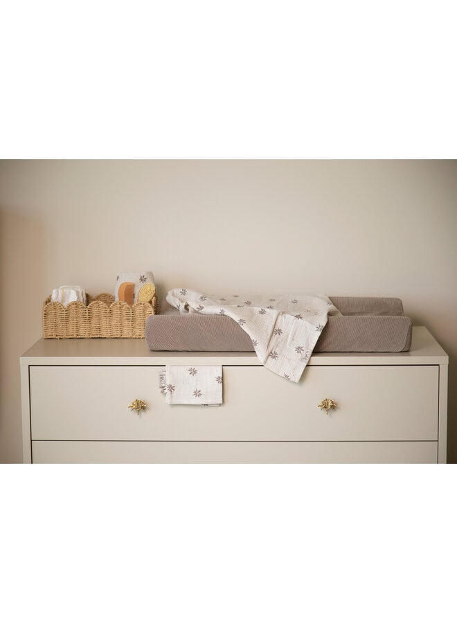 Changing pad cover Warm Grey velvet rib