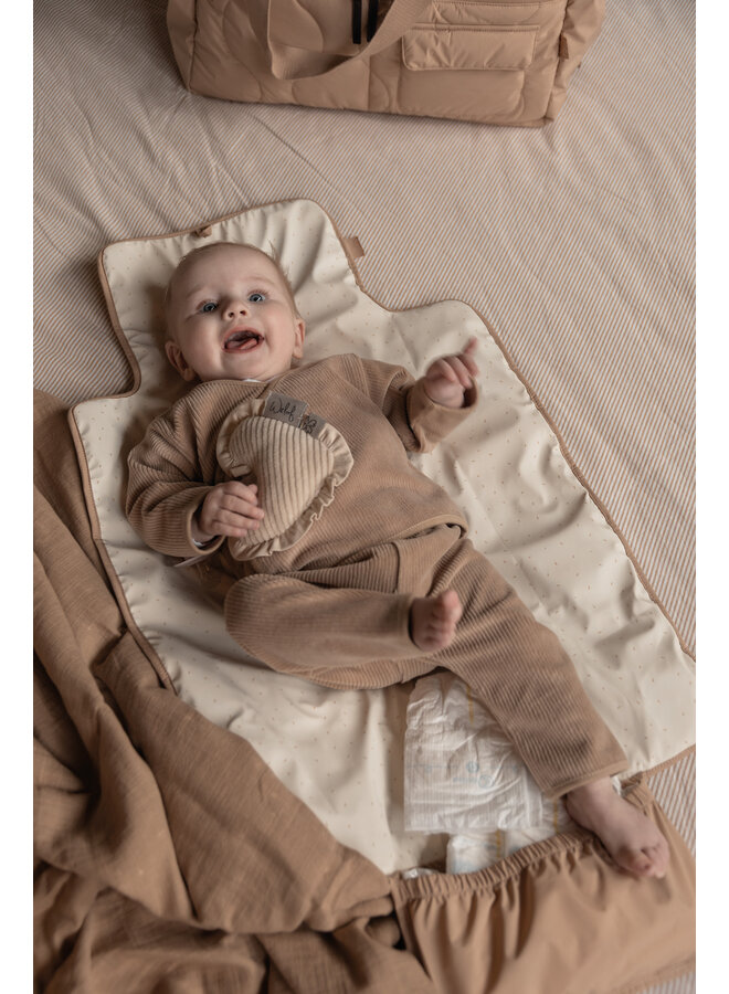 Speen-knuffeldoekje hart Urban Taupe velvet rib