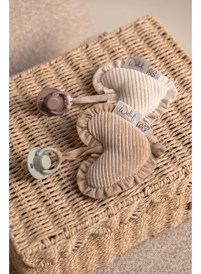 Schnuller-Schmusetuch Hart Urban Taupe velvet rib