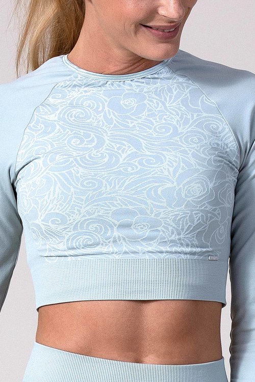 VIANE Long Sleeve  Cropped Shirt VIANE Mirage Grey