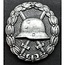 Wounded in combat WW1 badge silver