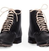 German leather army ankle boots black
