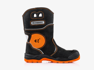 Buckbootz BVIZ5BKOR Buckz Viz Lederen Laars Zwart/Oranje S7S
