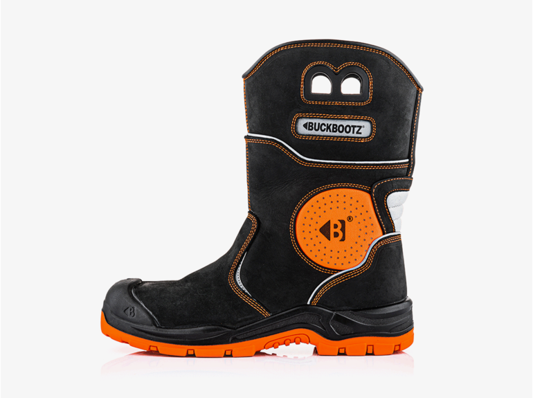 Buckbootz Buckbootz BVIZ5ORBK Buckz Viz Lederen Laars Zwart/Oranje S7S