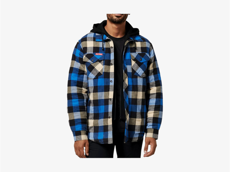 Hard Yakka Hard Yakka Quilted Flannel Shacket Blue