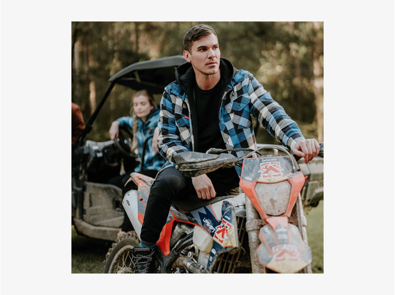 Hard Yakka Hard Yakka Quilted Flannel Shacket Blue