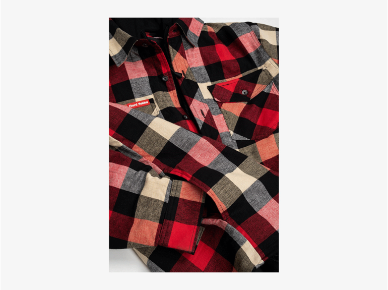Hard Yakka Hard Yakka Quilted Flannel Shacket Red