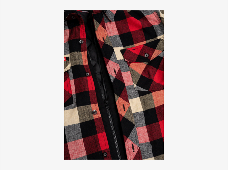 Hard Yakka Hard Yakka Quilted Flannel Shacket Red