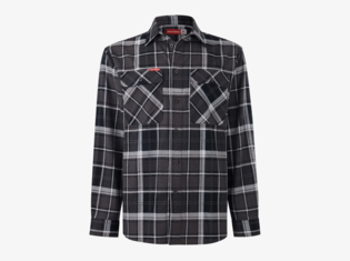 Hard Yakka Core LS Check Flannel Shirt Charcoal