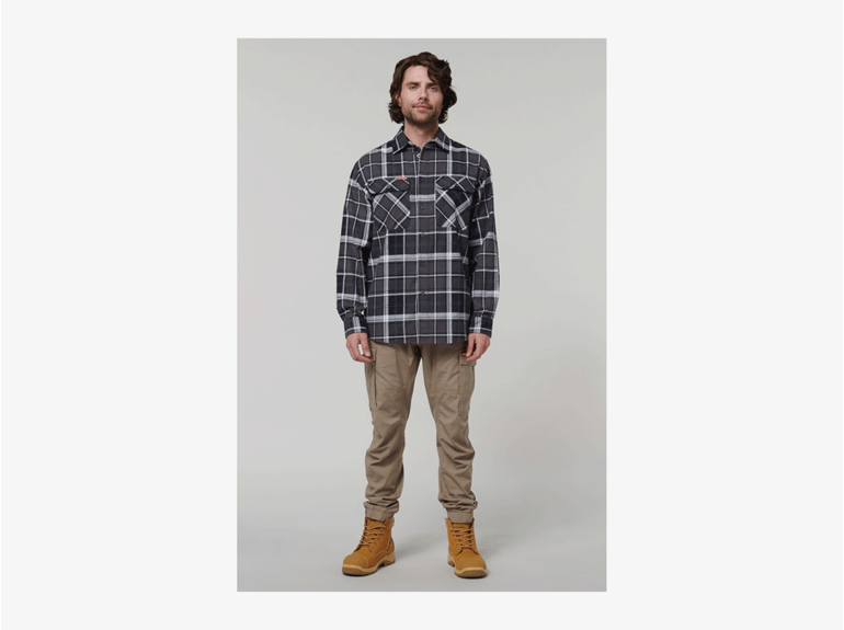 Hard Yakka Hard Yakka Core LS Check Flannel Shirt Charcoal