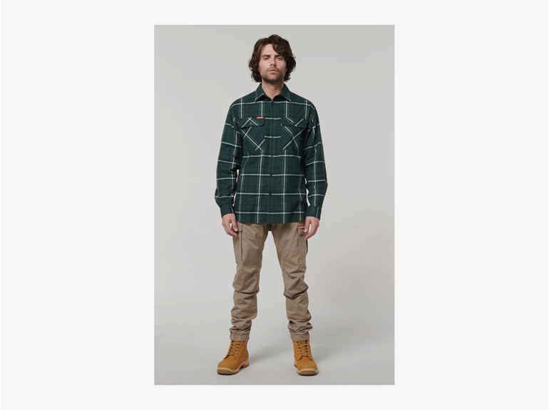 Hard Yakka Hard Yakka Core LS Check Flannel Shirt Green