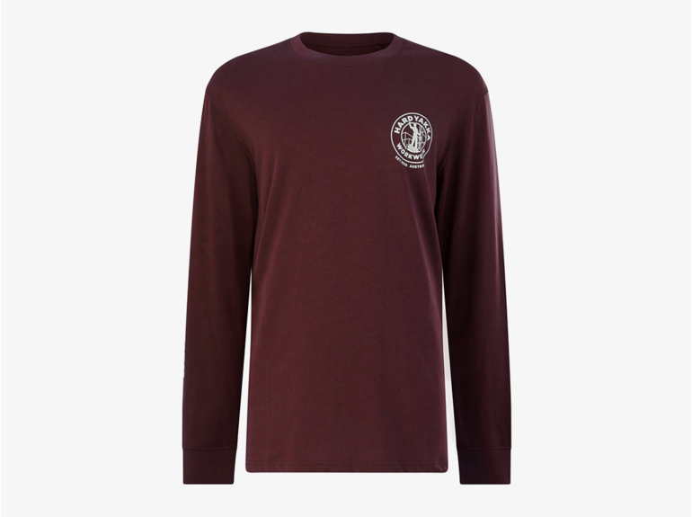 Hard Yakka Hard Yakka Long Sleeve Heritage Icon Tee Burgundy