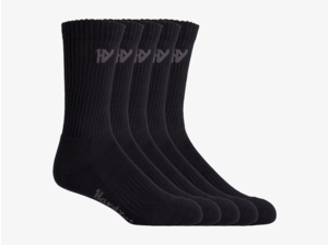 Hard Yakka Hard Yakka Mens Crew 5-Pack Werksok Black