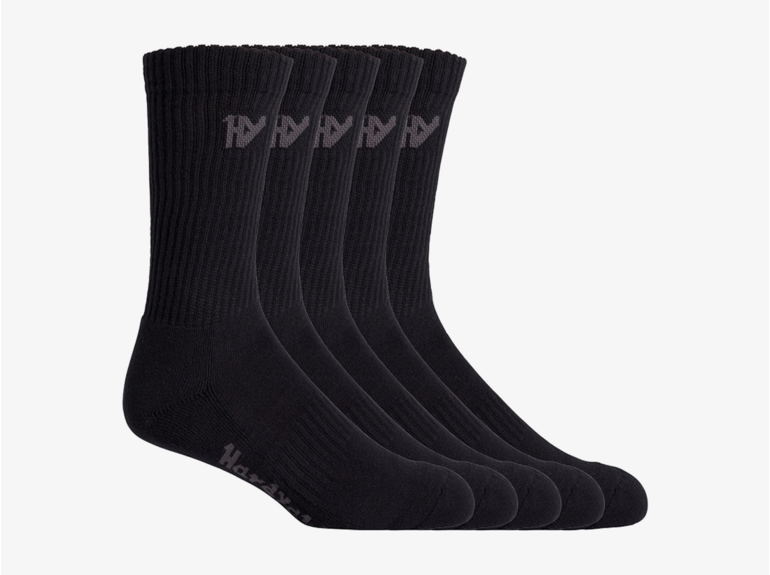 Hard Yakka Hard Yakka Mens Crew 5-Pack Werksok Black
