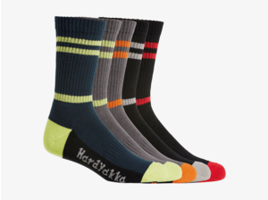 Hard Yakka Hard Yakka Mens Crew 5-Pack Werksok Multi