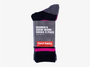 Hard Yakka Hard Yakka Womens Crew 3-Pack Werksok Multi