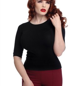 Collectif Chrissie  Plain knitted top black