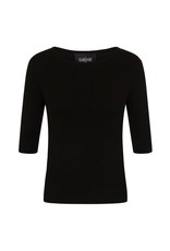 Collectif Chrissie  Plain knitted top black