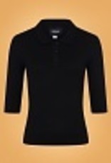 Collectif Jorgie knitted polo black