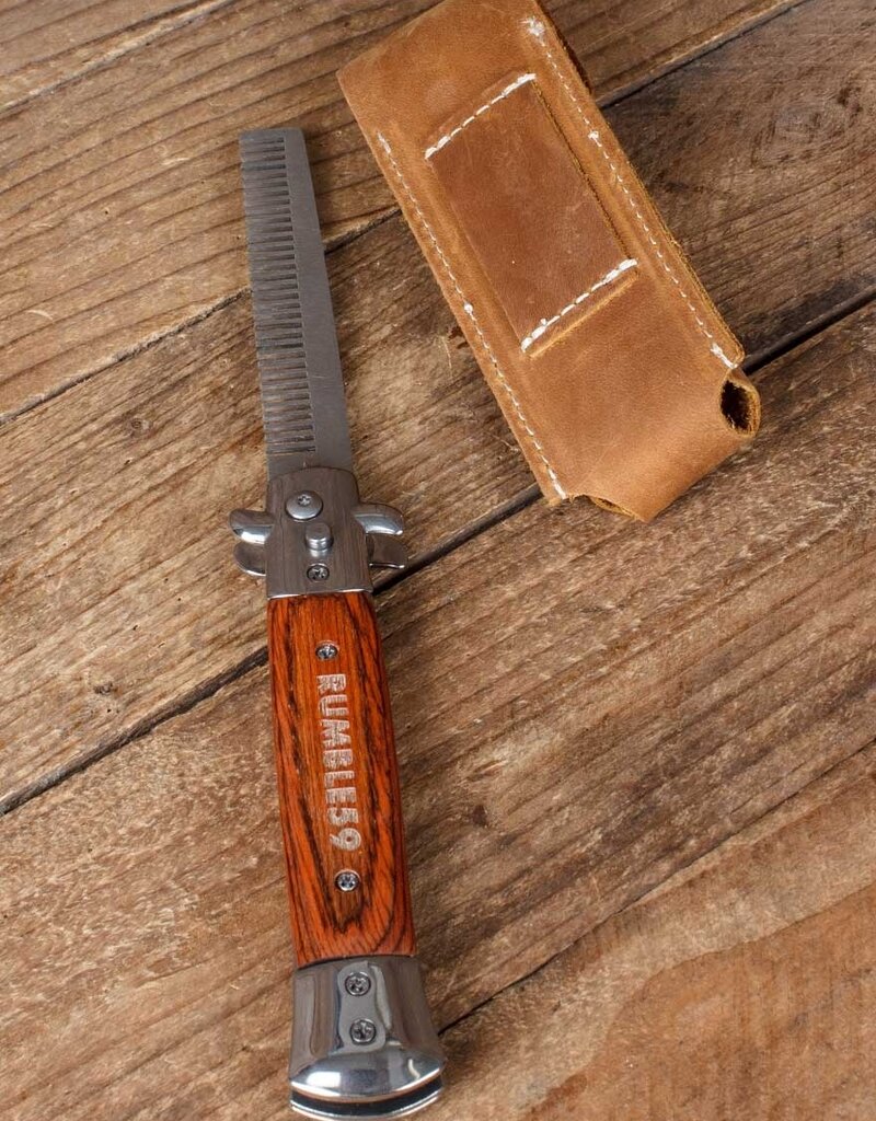 Rumble59 Switchblade - kam met lederen etui