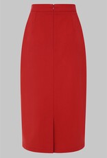 Collectif Posey Plain Straight Skirt Red