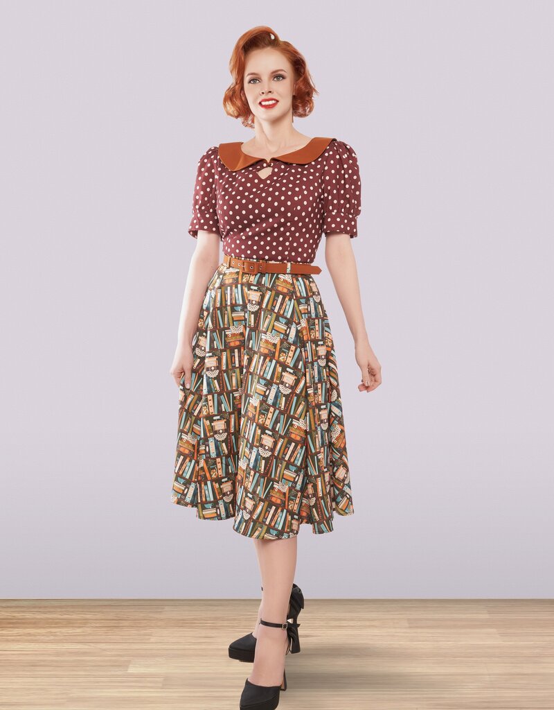 Collectif Key Hole Blouse Brown