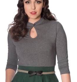 Banned Apparel Peek a boo Mandarin Collar Top