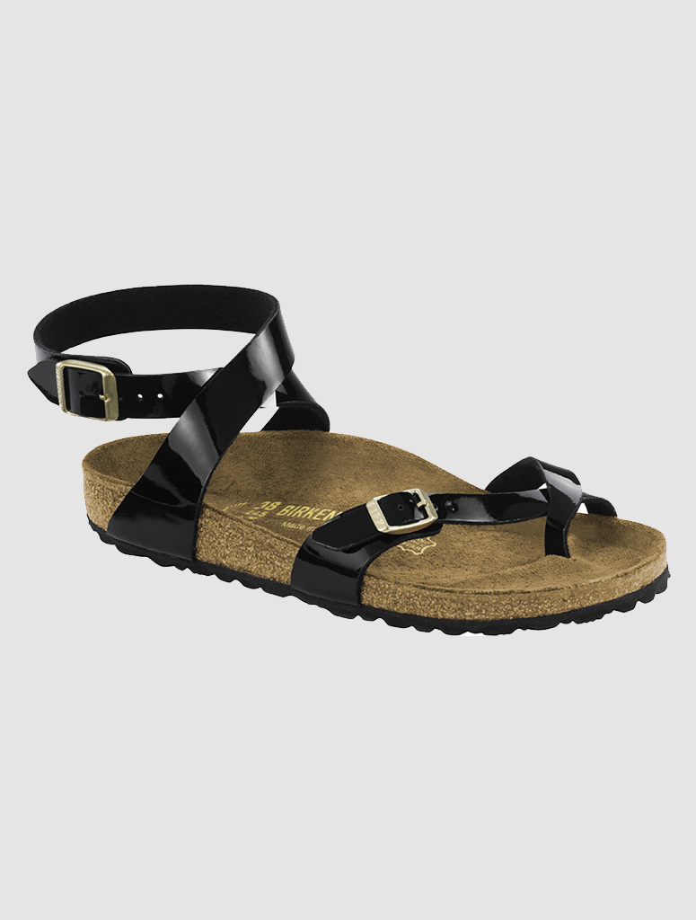 birkenstock yara patent black