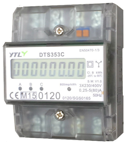 Compteur numérique KWH triphasée 80A - Approuvé MID