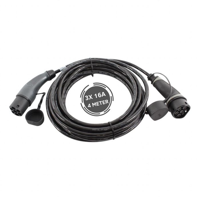Ratio Electric Ratio Basic Line type 2 naar type 2 - 11 kW - 3 fasen 16A - laadkabel