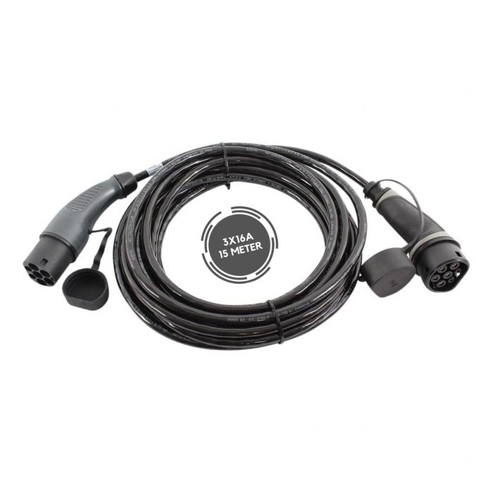 Ratio Electric Ratio Basic Line type 2 naar type 2 - 11 kW - 3 fasen 16A - laadkabel