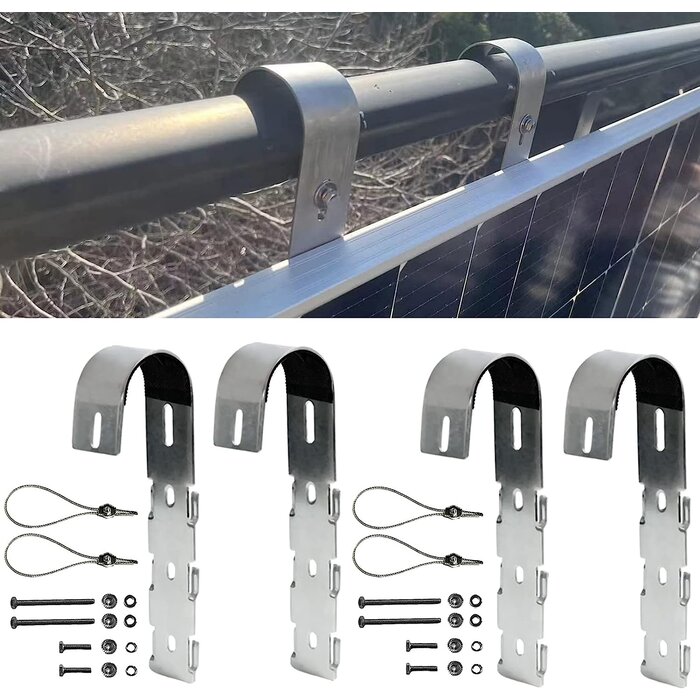 LDY Kit de montage pour balcon en acier inoxydable 2 panneaux solaires