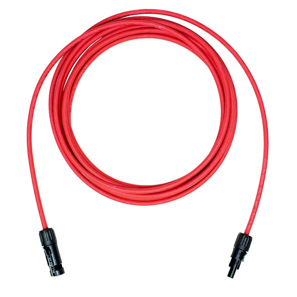 Câble solaire 6mm rouge 15 mètres avec fiches MC4 - Wallbox Discounter