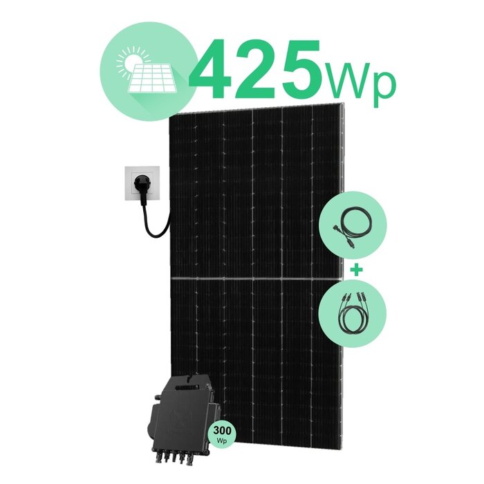 LDY 1 Plug and play solar panel - 300W inverter with 425Wh Black PV panel