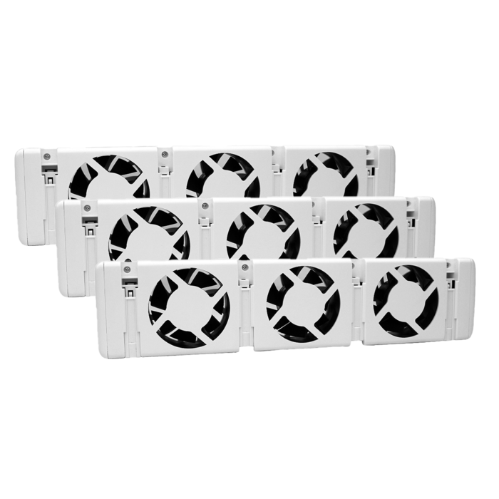 LDY Heatbooster radiator ventilator - 3 times 3 fans - universal