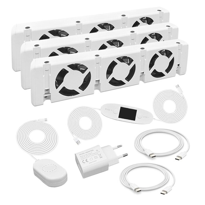 LDY Heizkörper Ventilator - Heizkörperverstärker Tripleset 9 Lüfter