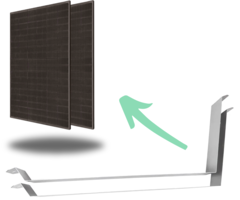 LDY Flat roof frame set for 2 solar panels horizontal/landscape