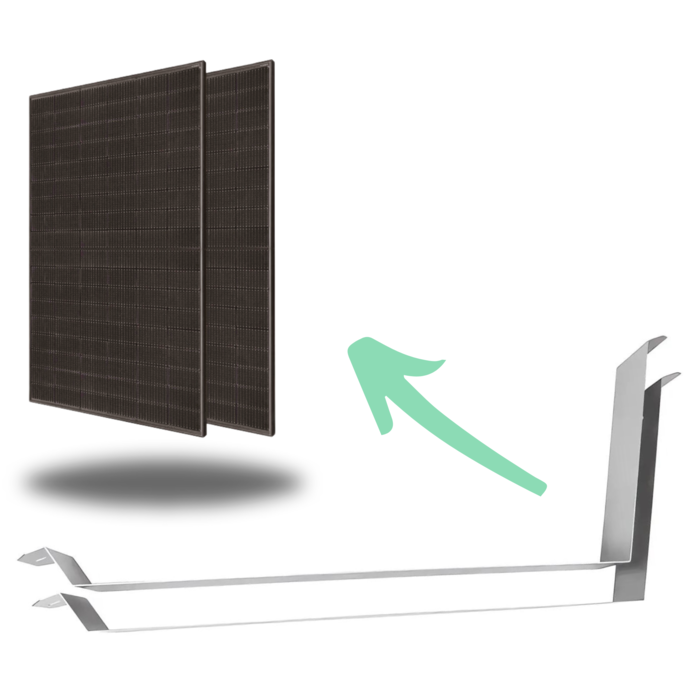 LDY Zonnepanelen frame plat dak bevestiging | set voor 1 zonnepaneel verticaal/portrait