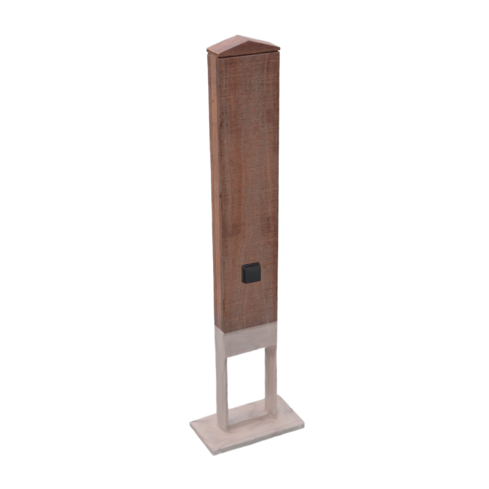 ChargeXpert Azobé standing pole for EV Charger with 220V wall socket