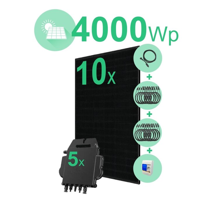 LDY Panneaux solaires plug and play - 5x600w inverter with 10x 400Wp solar panels - Distributeur PV