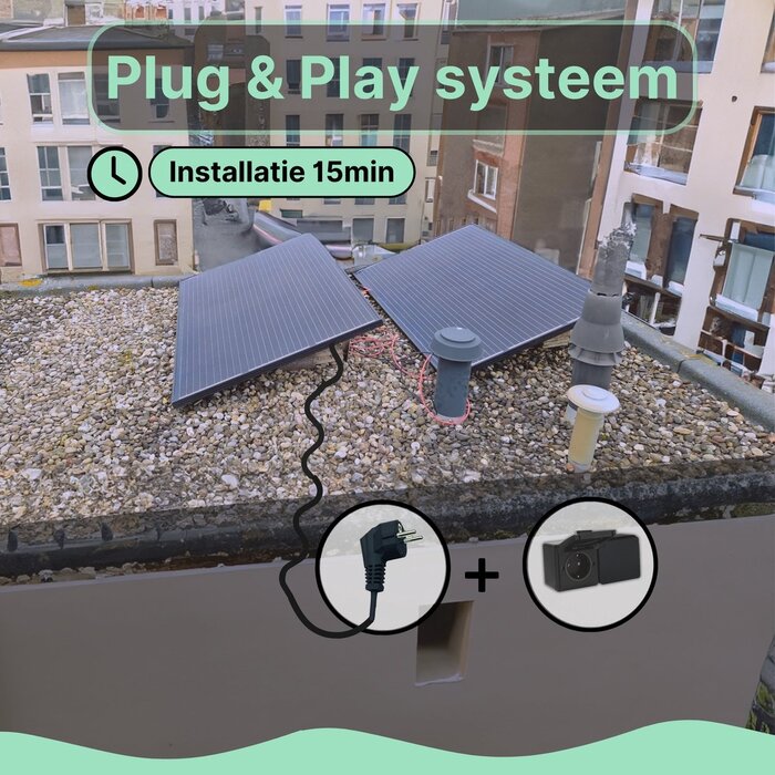 LDY Zonnepanelen plug and play inclusief plat dak bevestiging
