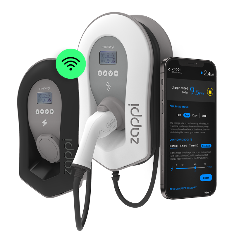 Myenergi Myenergi Zappi V2.1 - 22 kW incl Harvi + 3x pinces CT - type 2 - Prise - station de charge
