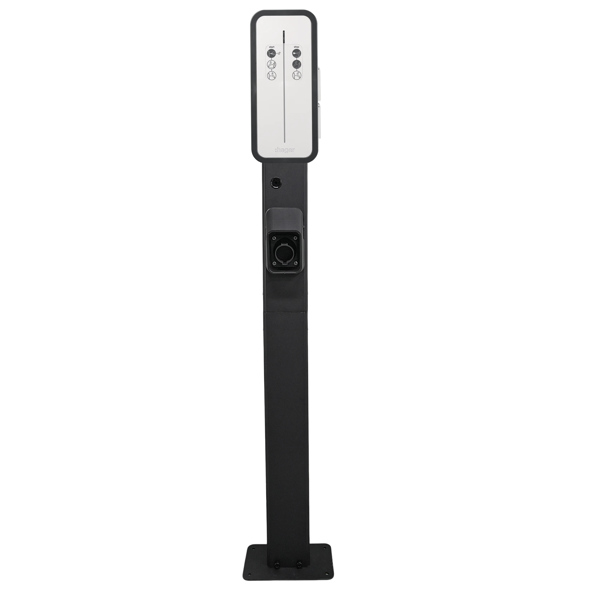 Standing pole for Hager witty EV charger