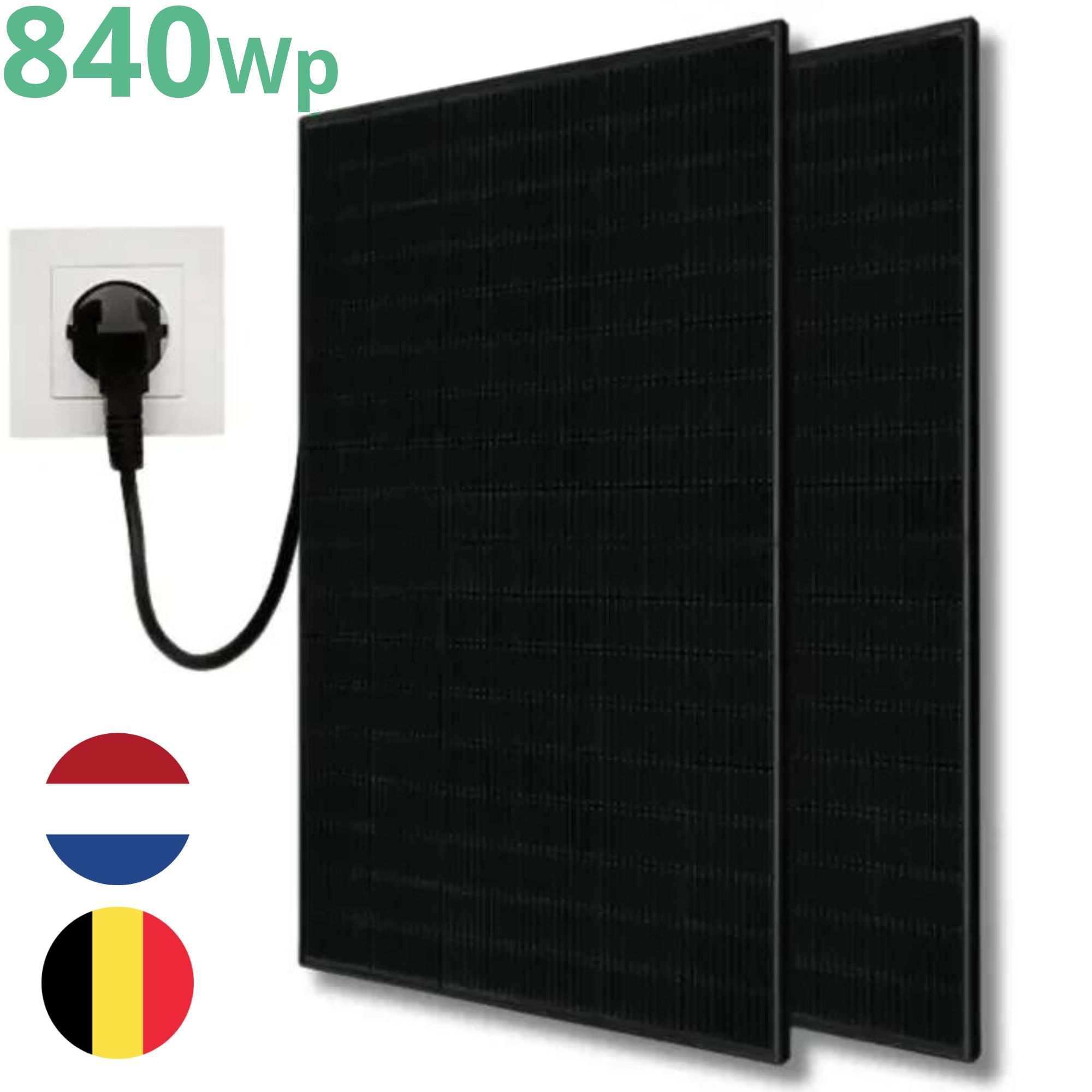 Solar Balkonkraftwerk 840W mit Mikrowechselrichter - 2x 420Wp PV-Modulen + 800 Watt Mikrowechselrichte