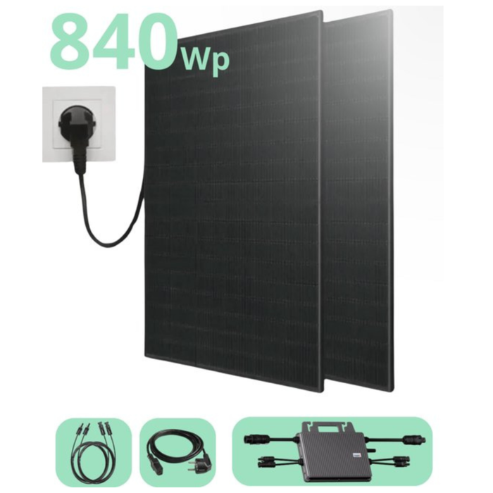 LDY 2 Zonnepanelen met stekker - 840Wp zonnepanelen - 600W micro omvormer