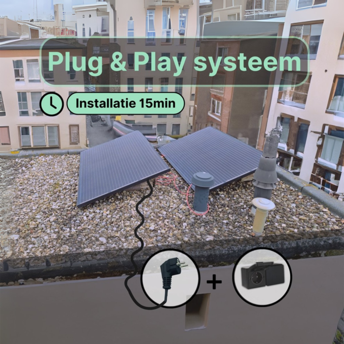 LDY Plug-and-Play Balkonkratwerk - 2x 410W PV-Modulen -  600 W Mikrowechselrichter